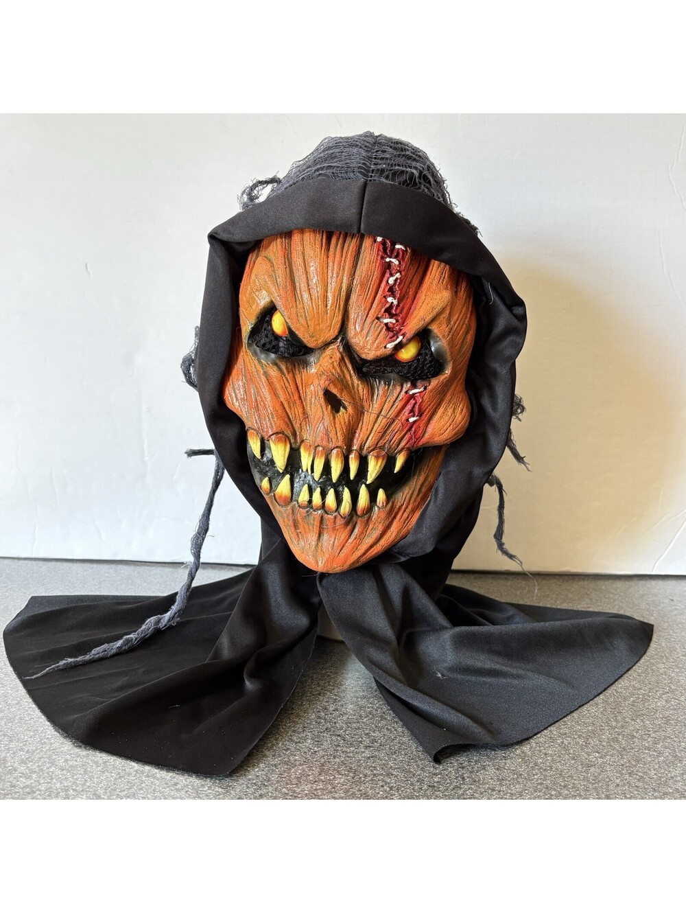 Forum Novelties Halloween Mask Hooded Pumpkin Monster PVC Scary Dress Up Adult